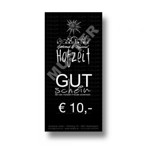 Hofzeit Wertgutschein 10 Euro