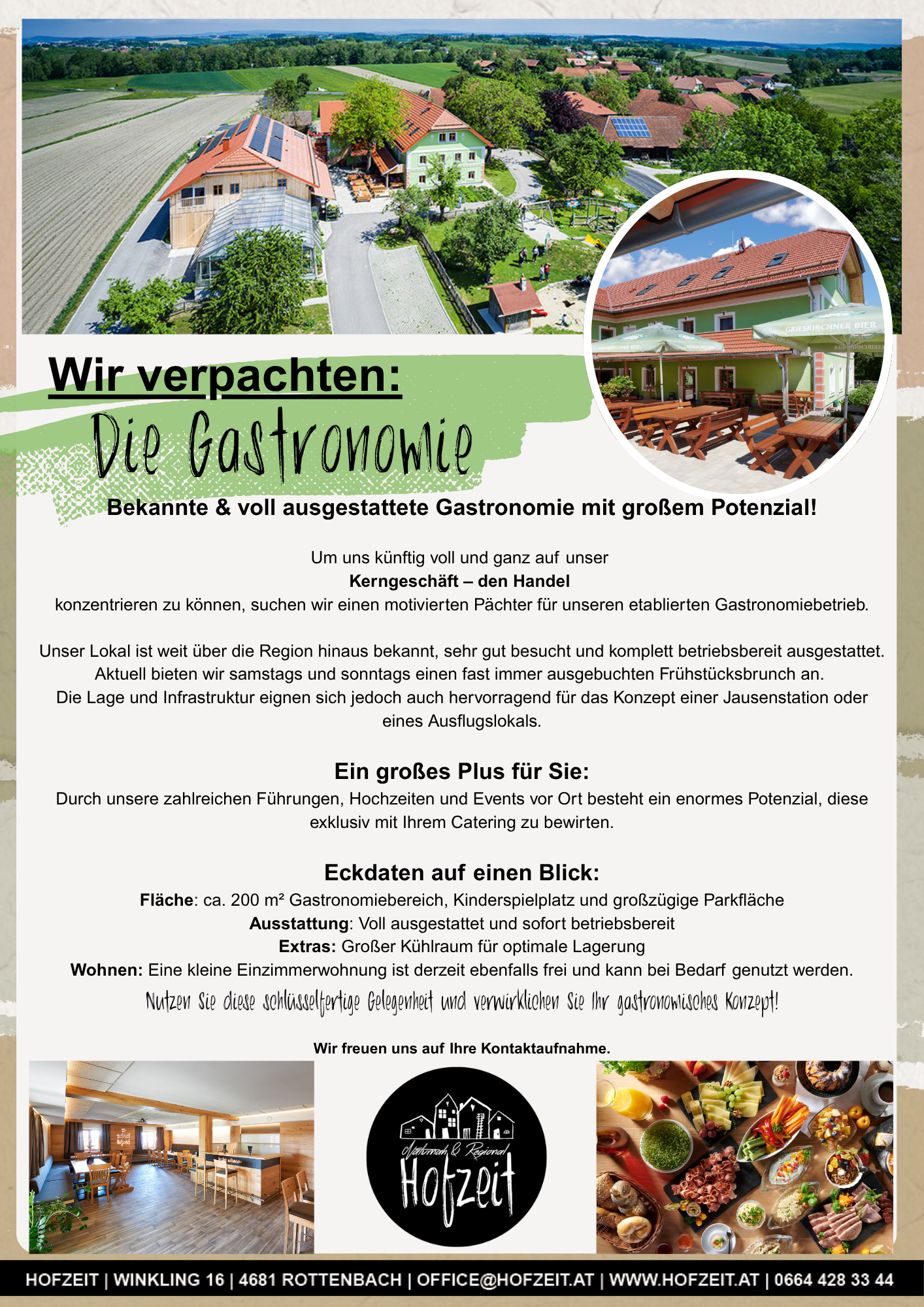 Verpachtung Hofzeit Gastronomie